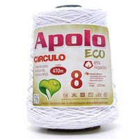 Barbante Apolo Eco nº08 600g 8001 branco