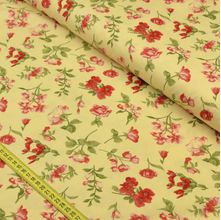 Tecido Estampado para Patchwork - Roses In Bloom: Flor Fundo Bege (0,50x1,50)