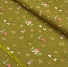 Tecido Estampado para Patchwork - Dream Little Dream Millyta: Sunbonnet Verde (0,50x1,50)