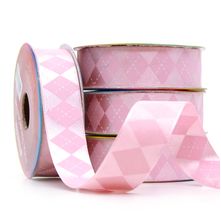 Fita de Cetim Quadriculado Rosa Bebê Cor 155 - 22mm com 10 metros