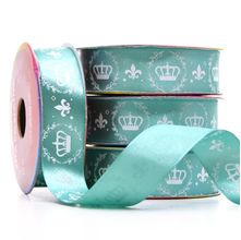 Fita de Cetim Coroa/Lis Tiffany Cor 260 - 22mm com 10 metros