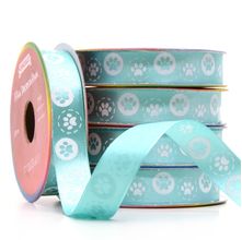 Fita de Cetim Pegada Cachorro Tiffany Cor 260 - 15mm com 10 metros