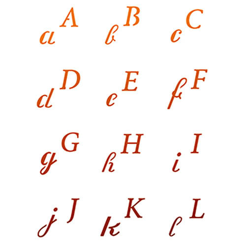 Alfabeto Duplo Cursivo Kit Mini Stencil Alfabeto Cursiva- STMI2