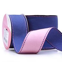 Fita Jeans Dupla Face Pespontada 35mm Com 10 Metros 952 índigo com rosa