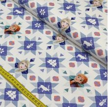 Tecido Estampado para Patchwork - Coleção Disney Frozen Elsa e Anna (0,50x1,50)