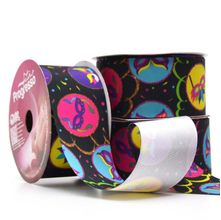 Fita Gorgurão Carnaval Fundo Preto 38mm 10 Metros - Progresso