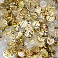 Botão de Pressão Redondo Plástico Cromado Dourado Ritas 10mm - 50 Unidades