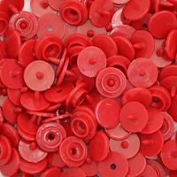 Botão de Pressão Redondo Plástico Ritas 10mm - 50 Unidades Vermelho