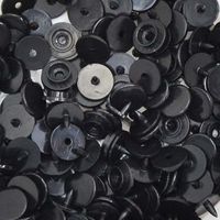 Botão de Pressão Redondo Plástico Ritas 10mm - 50 Unidades Preto