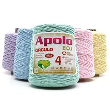 Kit Barbante Apolo Eco nº04 600g Tom Pastel - 5 Cores