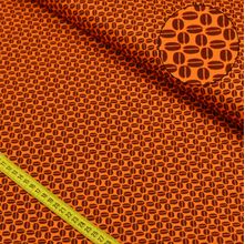 Tecido Estampado para Patchwork - Cafeteria: Grão de Café Fundo Laranja (0,50x1,50)