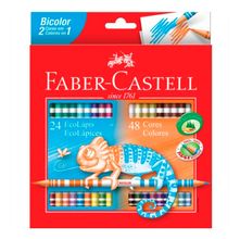 Lápis de Cor Bicolor Faber-Castell - 24 Lápis/48 Cores