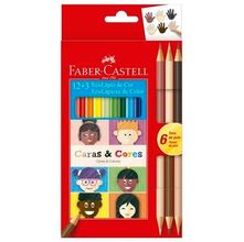 Lápis de Cor Caras & Cores 12 + 6 Cores - Faber-Castell