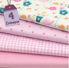 Kit de Tecido Semeart Rosa (50x150) 4 Estampas