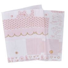 Tecido Estampado para Patchwork - Coração de Pano: Painel Bonecaria Rosa (0,60x1,50)