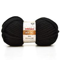 Fio Artic Círculo 200g - Acrílico e Lã Natural 8990 preto