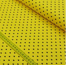 Tecido Estampado para Patchwork - Estilotex Luxo: Coraçãozinhos Cor 114 Amarelo (0,50x1,40)