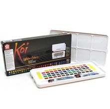 Estojo de Aquarela Koi Water Colors Portátil com Pincel Auto Umedecido - 60 cores