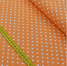 Tecido Estampado para Patchwork - Estilotex Luxo: Poá com Bolas Cor 603 Laranja (0,50x1,40)