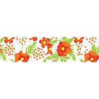 Passa Fita Marilda Mod. 92 Estampado - 10 Metros 983 - floral vermelho