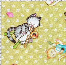 Tecido Estampado Para Patchwork - Gatos 277231 Cor 1288 (0,50X1,40)