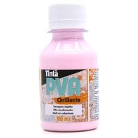 Tinta PVA Cintilante 100ml - Gliart 072 - rosa bebê