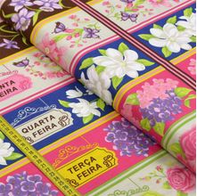 Tecido Estampado para Patchwork - Semaninha: Flores de Evanuza cor 01 (0,60x1,50)