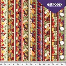 Tecido Estampado para Patchwork - Barras Vegetable (0,50x1,50)