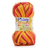 Lã Cisne D Primera Multicolor agora é Cisne Tudo Multicolor 40g 906 mescla laranja