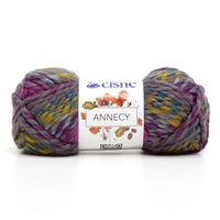 Fio Cisne Annecy 100g - Acrílico e Lã Natural 0980 mescla roxo