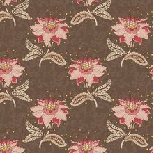 Tecido Estampado para Patchwork - Floral Jacobean: Floral Arabesque Marrom (0,50X1,40)