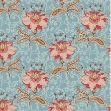 Tecido Estampado para Patchwork - Floral Jacobean: Floral Arabesque Acqua (0,50X1,40)