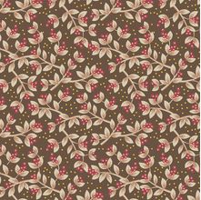 Tecido Estampado para Patchwork - Floral Jacobean: Sementes Marrom Vermelho (0,50X1,40)