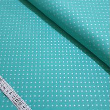 Tecido Estampado para Patchwork - Sereia Brilhante: Composê Poá Prata com Fundo Verde (0,50x1,40)