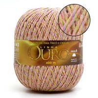 Barbante Ouro Tricolor 400g 17s18r amarelo / salmao / lilas / rosa