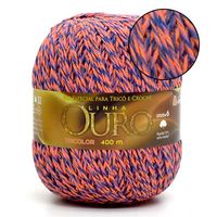 Barbante Ouro Tricolor 400g 60734 azul royal / rosa / laranja neon