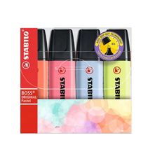 Marca Texto Stabilo Boss Pastel - Kit com 4 Cores