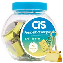 Prendedor de Papel Metálico Ouro 19mm - 24 Unidades