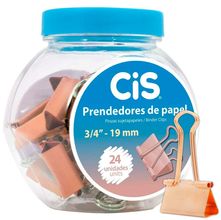 Prendedor de Papel Metálico Rosê 19mm - 24 Unidades