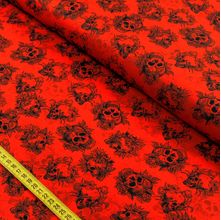 Tecido Estampado para Patchwork - Caveira Red (0,50x1,40)