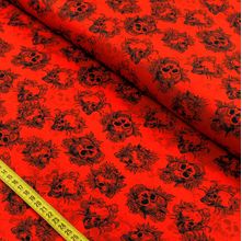 Tecido Estampado para Patchwork - Caveira Red (0,50x1,40)