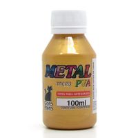 Tinta Metal Mega PVA Metálica 100ml - Gato Preto
 300 - ouro