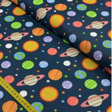 Tecido Estampado para Patchwork - Espacial: Planetas (0,50X1,40)