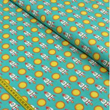 Tecido Estampado para Patchwork - Espacial: Foguetes ao Sol (0,50X1,40)
