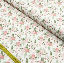 Tecido Estampado para Patchwork - Shabby: Flor Creme (0,50X1,40)