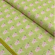 Tecido Estampado para Patchwork - Shabby: Duo Flower Verde (0,50X1,40)