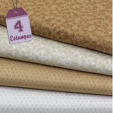 Kit de Tecido Combinadinhos Tons de Bege (50x150) - 4 Estampas