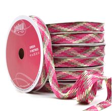 Renda Grega Trançada 15mm GT001 - 007 Rosa - 9 Metros