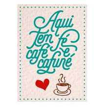 Aplique de MDF e Papel - Aqui tem Fé, Café e Cafuné - APM8 - 1123