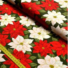 Tecido Estampado para Patchwork - Natal: Poinsétia (0,50x1,40)